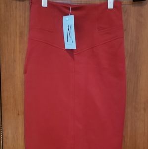 MARCIANO Red midi pencil skirt
